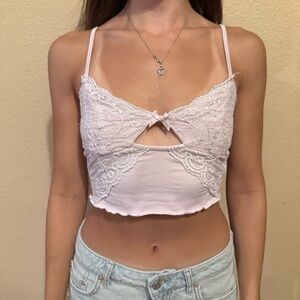 princess polly pink lace tank top